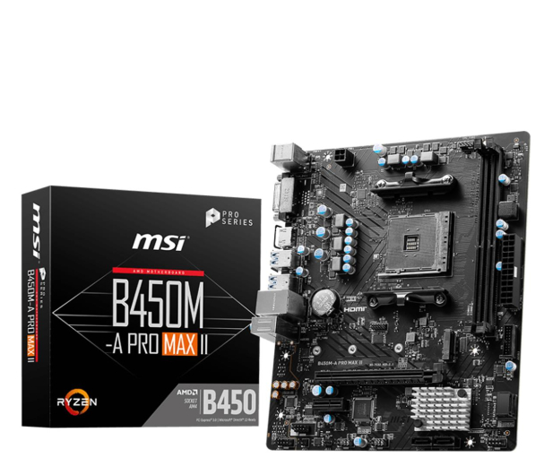 MSI Płyta główna B450M-A PRO MAX II AM4 2DDR4 DVI/HDMI mATX - 1196076 - zdjęcie
